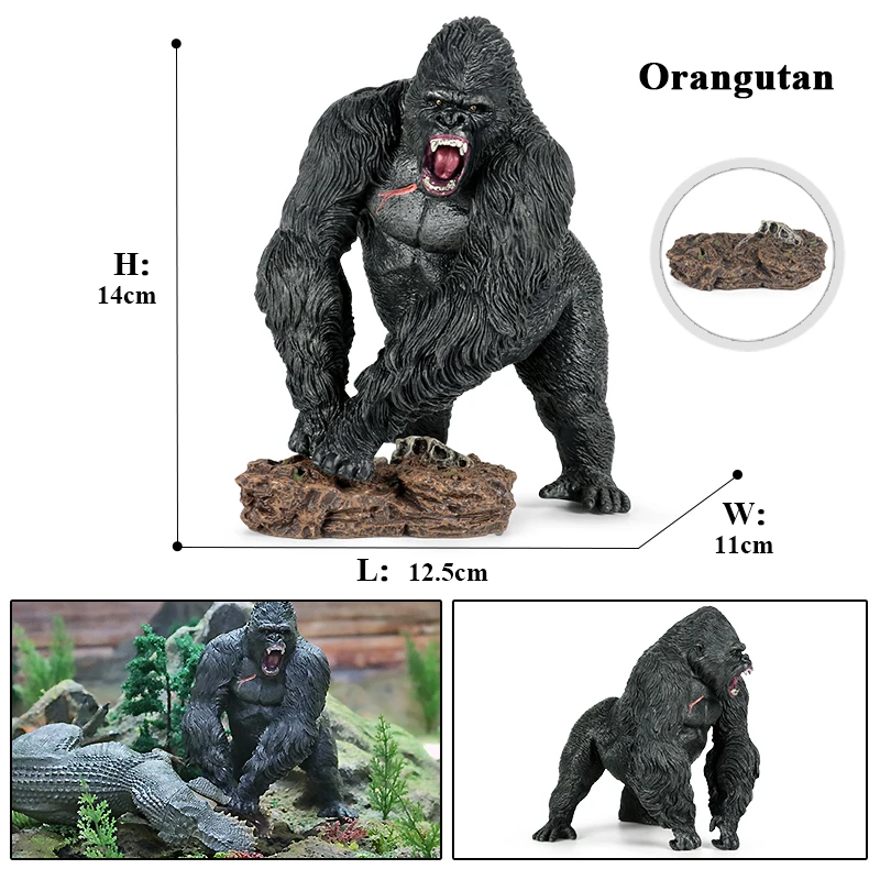 Oenux Оптовая Продажа игрушечных диких животных Soild PVC chimpanzee Gorilla T-Rex фигурки модели Детские коллекционные