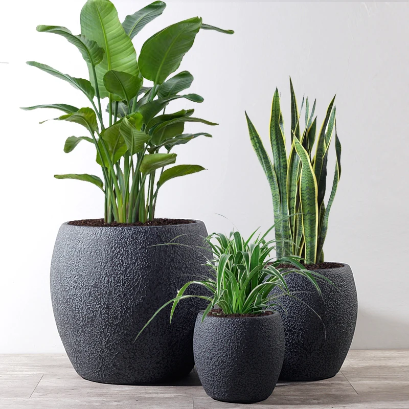 Home Garden Pots Planters Manufacturer Wholesale Indoor Outdoor Plant Pots Fiber Clay Pot for Plants