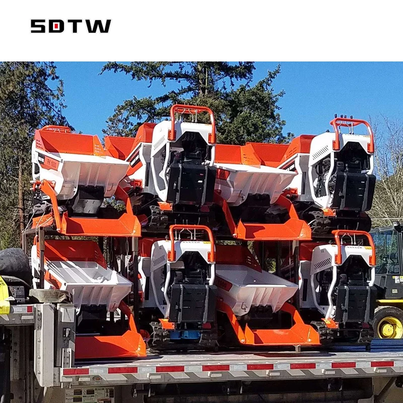 800kg Wheelbarrow Mini Dumper Briggs stratton Electric Start Mini Site Dumper Mini transporter Track Carrier with hydraulic