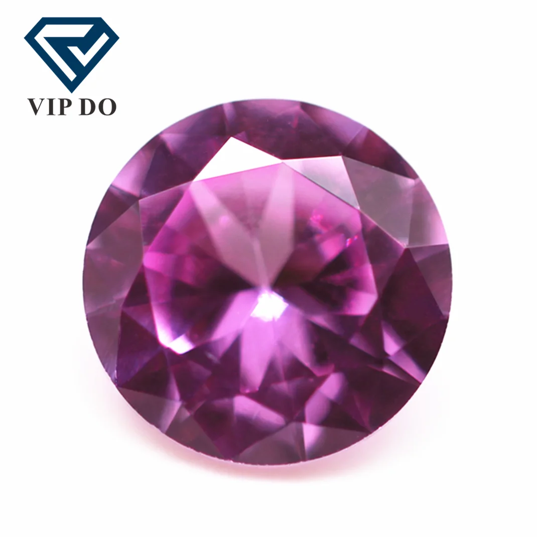 0.8mm-12mm brilliant cut round cut 2# pink ruby corundum gemstones synthetic round shape 2# pink corundum sapphire gemstones