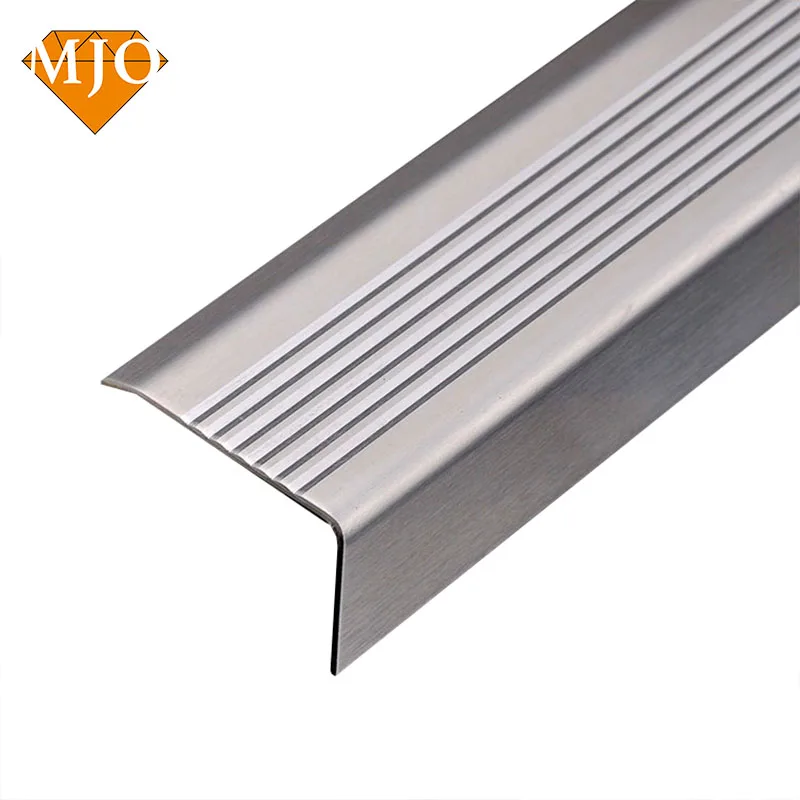 Foshan Supplier MJO New Design Metal Stair Strips Stainless Steel Stair Nosing Profiles For Decoration Wholesale Stair Parts