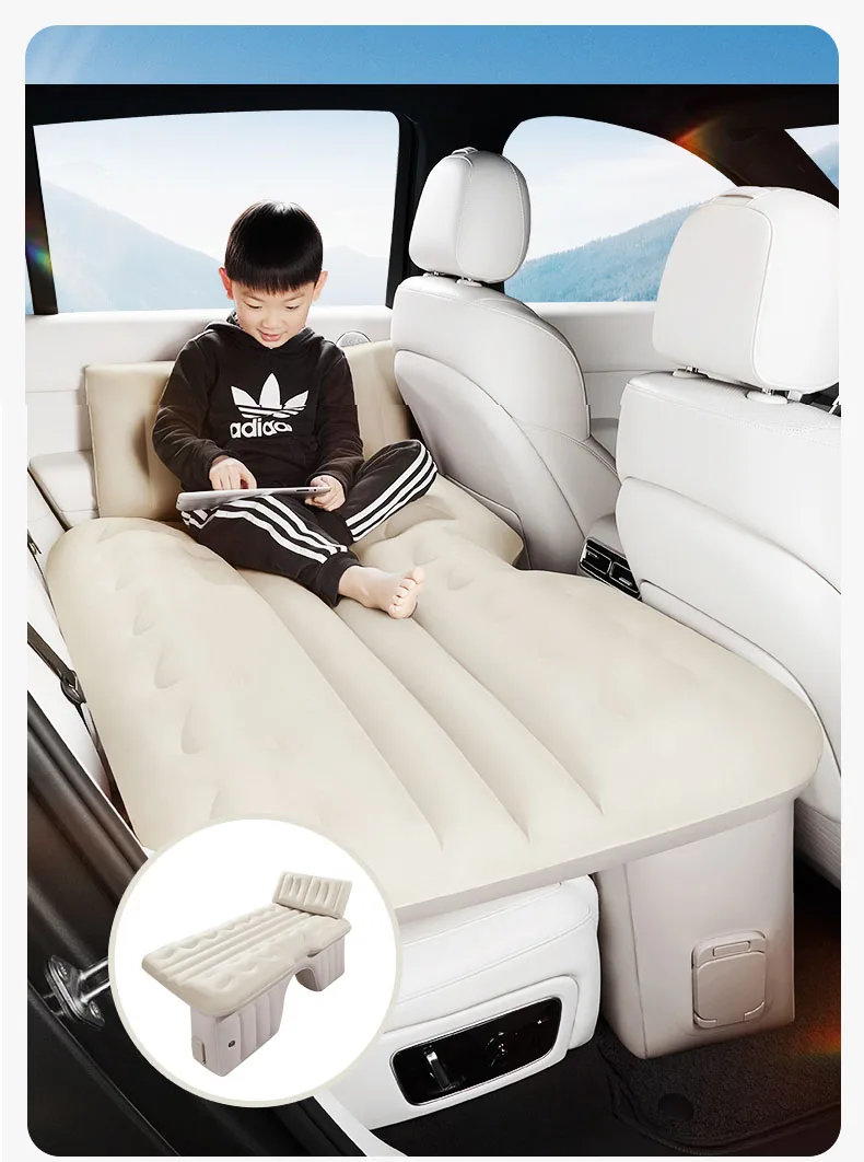 2024  Thickened Camping Car Universal SUV Air Pump 2 Pillows Travel Bed Backseat Suv Air Mattress Sleeping Inflatable Air Bed