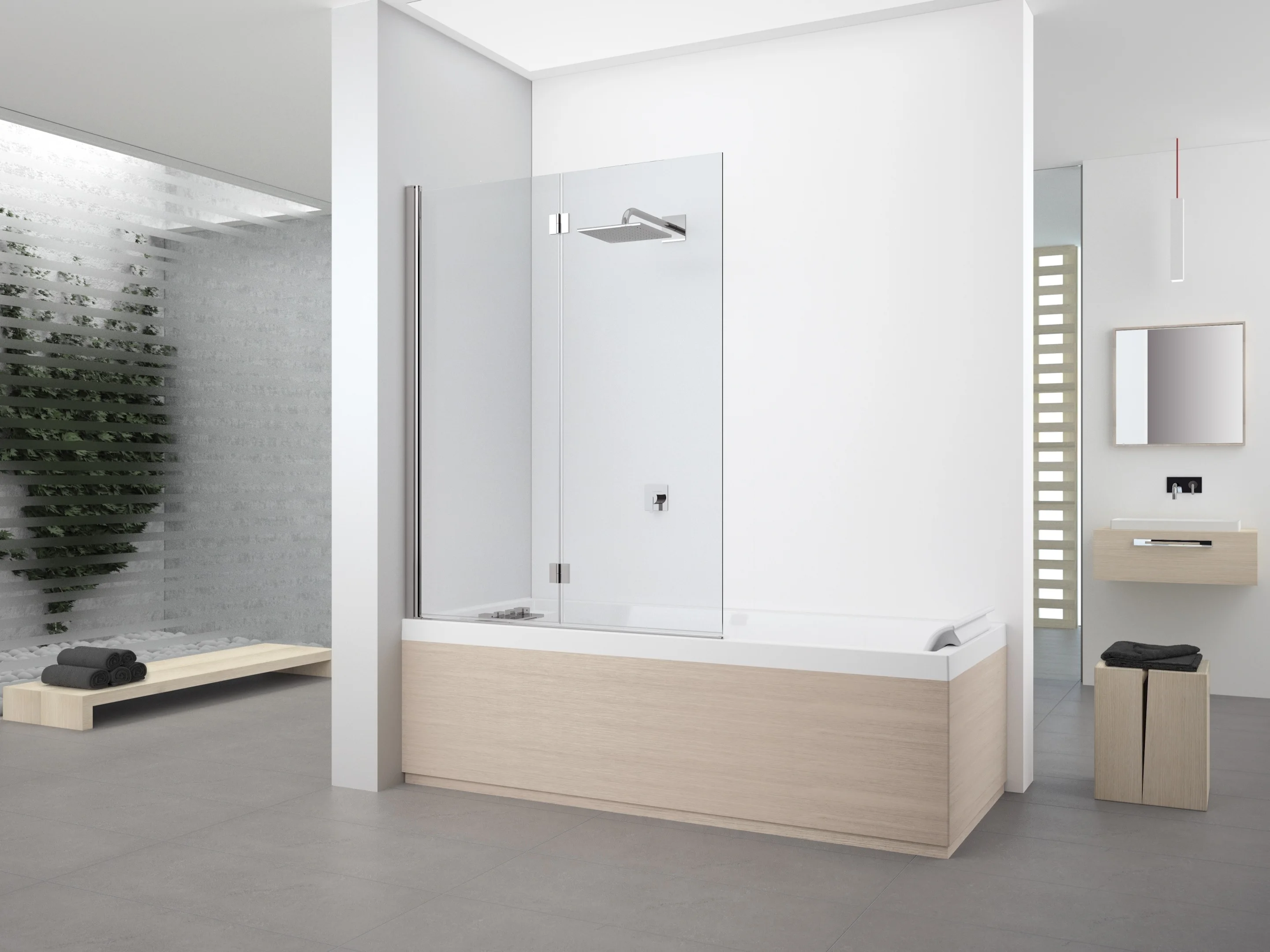 Shower screen on bathtub edge tempered glass hot selling