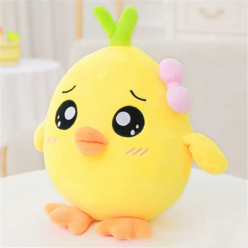 Rts Little Yellow Chicken Plush Toy Stuffed Standing Chicken Doll Cute Chick Sofa Cushion Plushie Pillow For Kids Birthday Gift