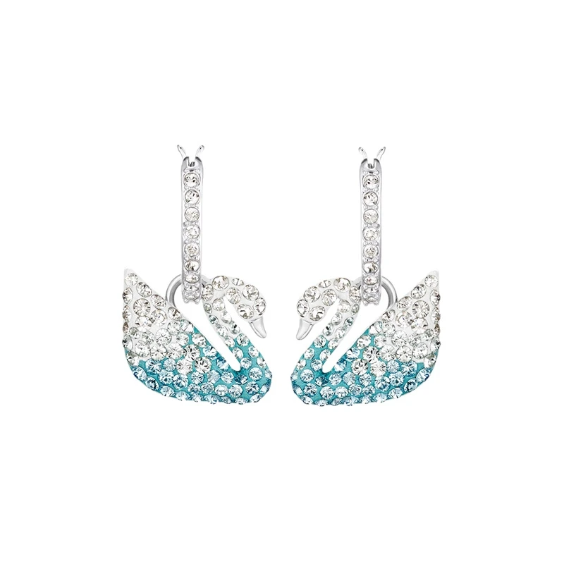 Luxury Jewelry Fashion Earrings Stainless Steel  Steel Inlaid Rhinestone Swan Earrings High-end Jewelry Hypoallergenic Earrings