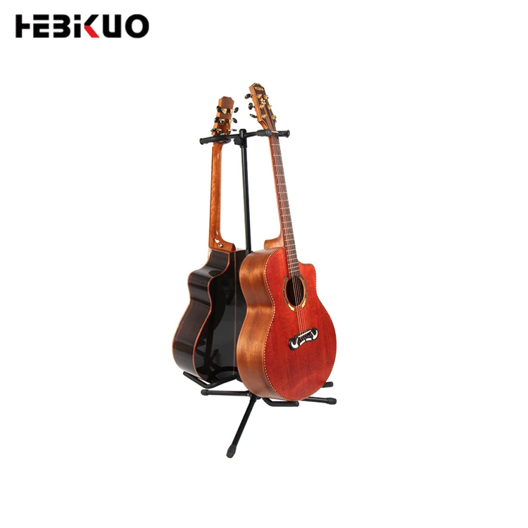 Wholesale professional durable metail acoustic guitar stand for 2 pcs double guitar stand