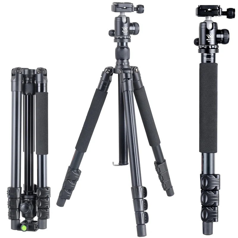 XILETU T-254+BM-10 Professional Photographic Travel Compact Aluminum Tripod For Digital/Video/Mirrorless DSLR Camera