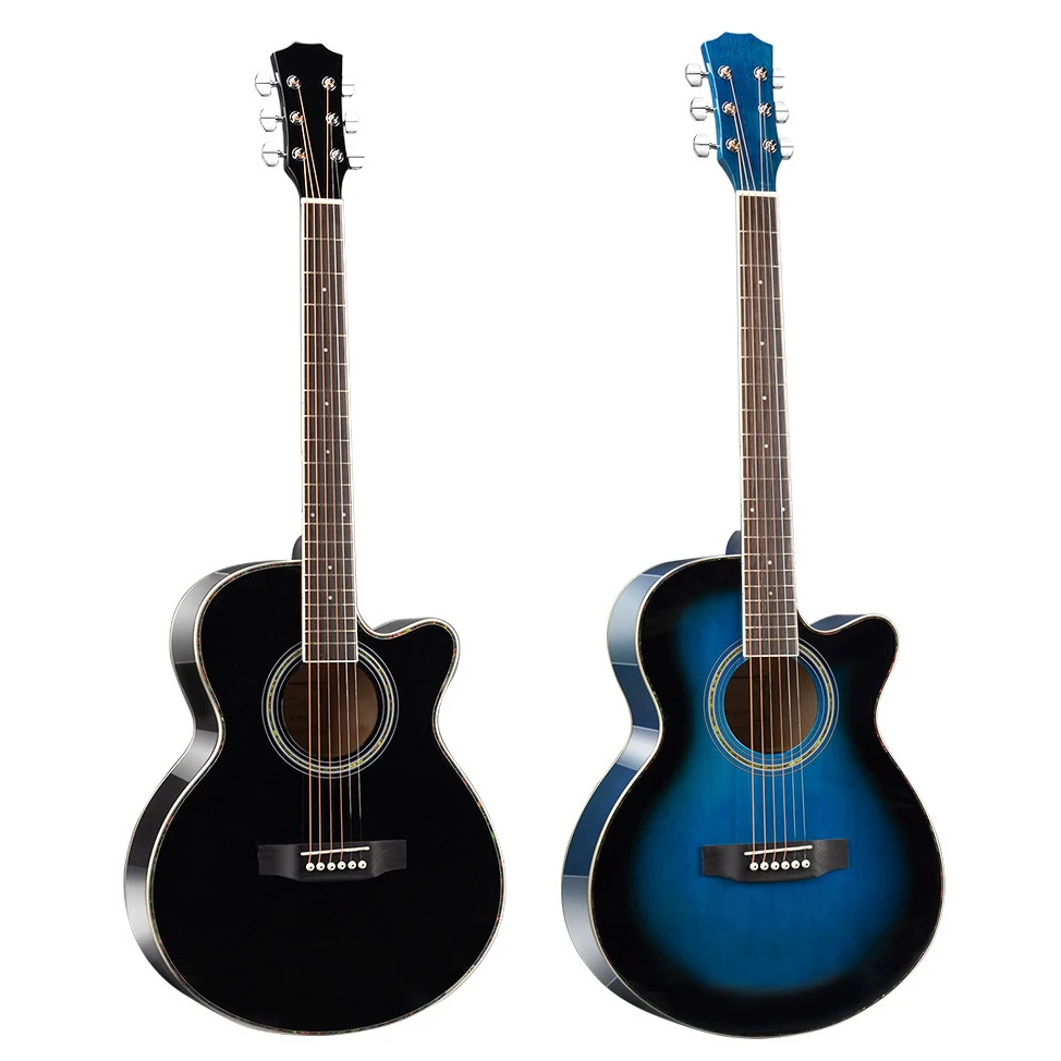 Chinese factory direct sale Wholesale/Custom 40 inch all  basswood cheap price acoustic guitar student guitar
