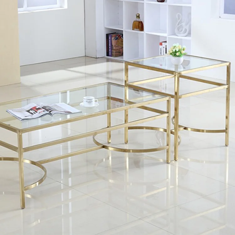 Wholesale Modern New Design Luxury Transparent Square Glass Dining Table With Stainless Steel Frame