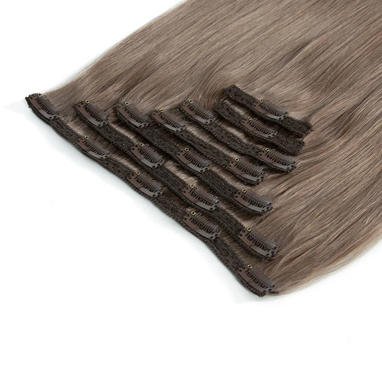 Hot Selling 2023 Products Russian Hair Super Smooth Hair Extensions Super Double Drawn High Quality Lace Clip In Hair Extension