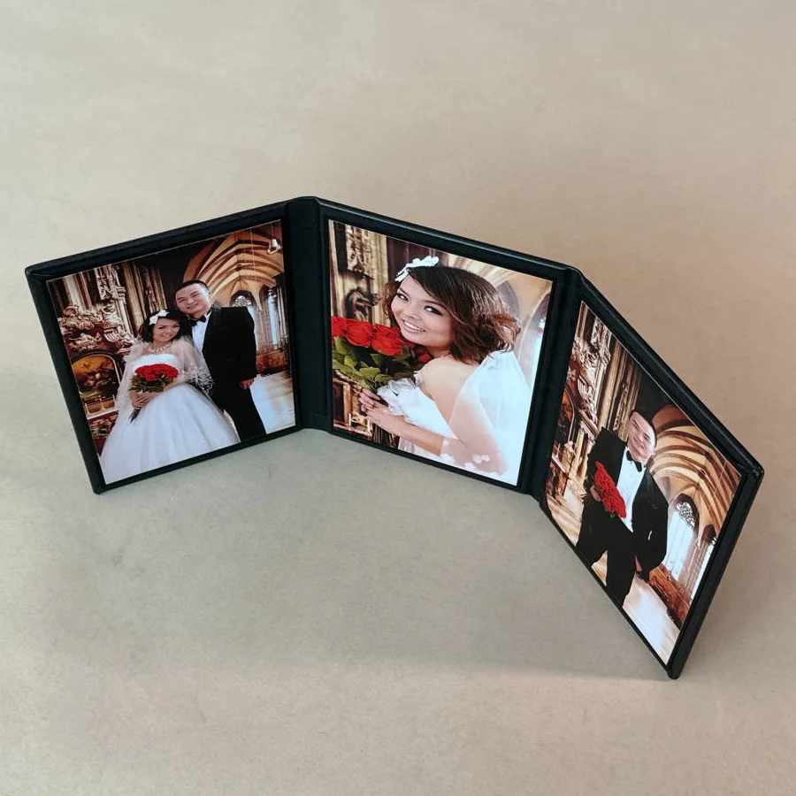 Свадебная льняная кожаная кожура и палка фоторамка Альбом Книга Фолио