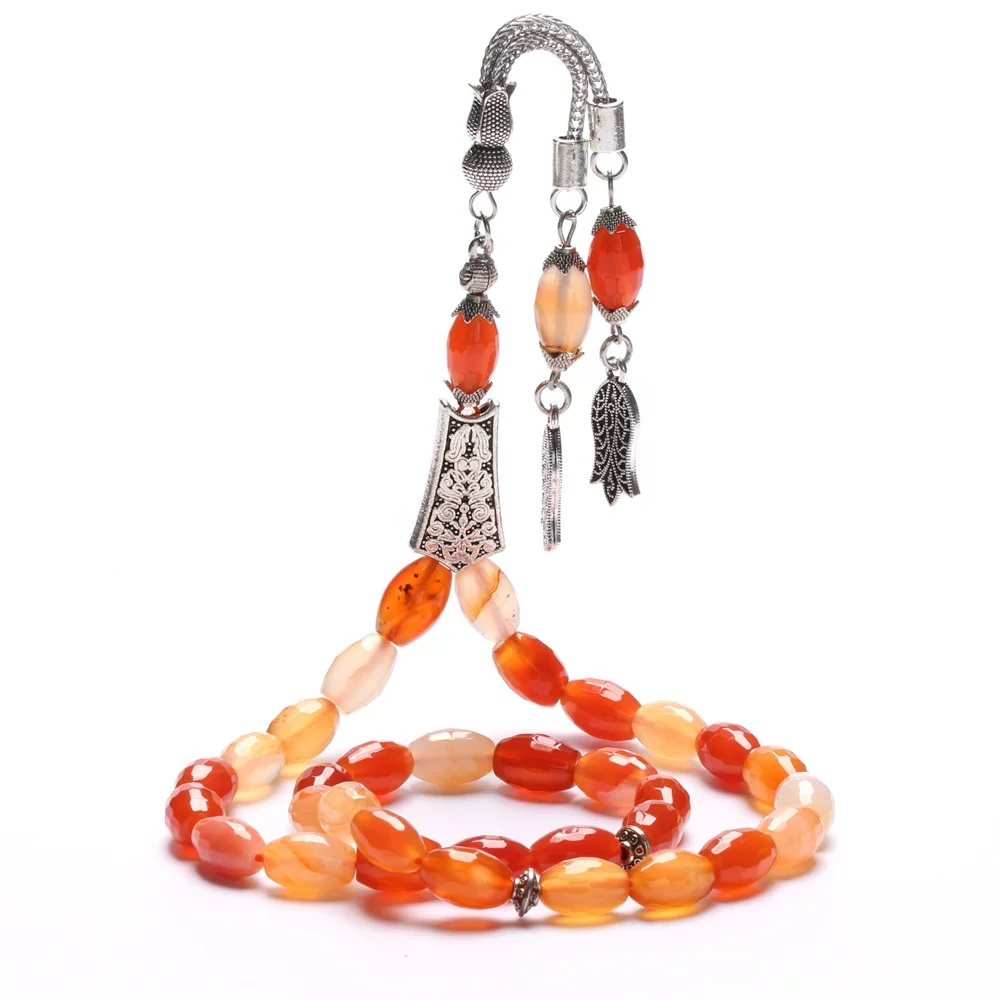 High Quality agate stone  Islam Masbaha Tasbih Rosary Muslim Tespih Misbaha Stone Prayer beads