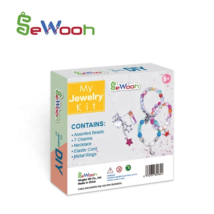 
Making 1 Necklace and 3 Bracelets Kids DIY Crystal Beads for Jewelry Kit 