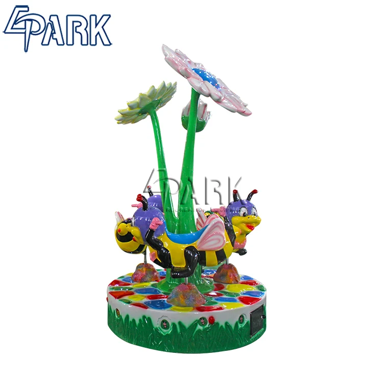 Epark Bee Carousel New Amusement Outdoor Kiddie Ride Mini Carousel Ride Sale Store Front Coin Operated Rides For Kids