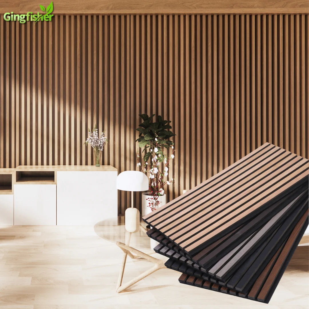 Eco-Friendly Acoustic Wood Slat Wall Panels MDF Sound Absorbing Panels Ideal for Bedrooms Modern Interiors