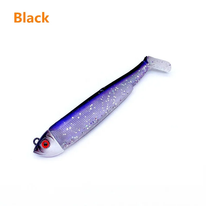 
Soft Lure Baits Red Head White Body Eel Fishing Lure Lead Jig Head Bait Pesca Tackle Wobblers Lures 