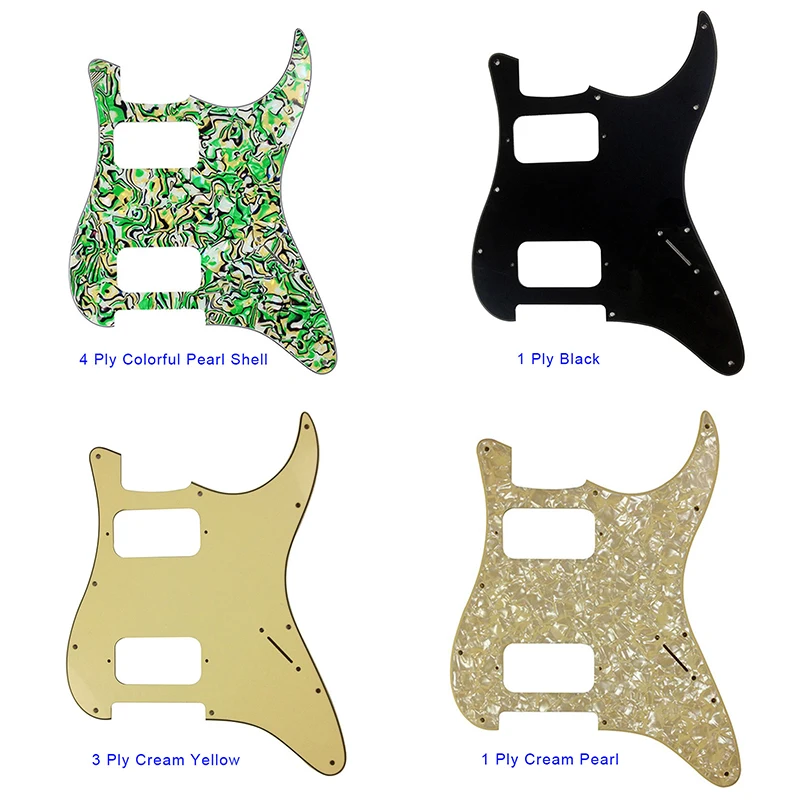 Pleroo 11 Screw Hole Guitar Pickguard  FD St  HH Humbuckers Pickups Scratch Plate NO Control Punch Holes Multi color