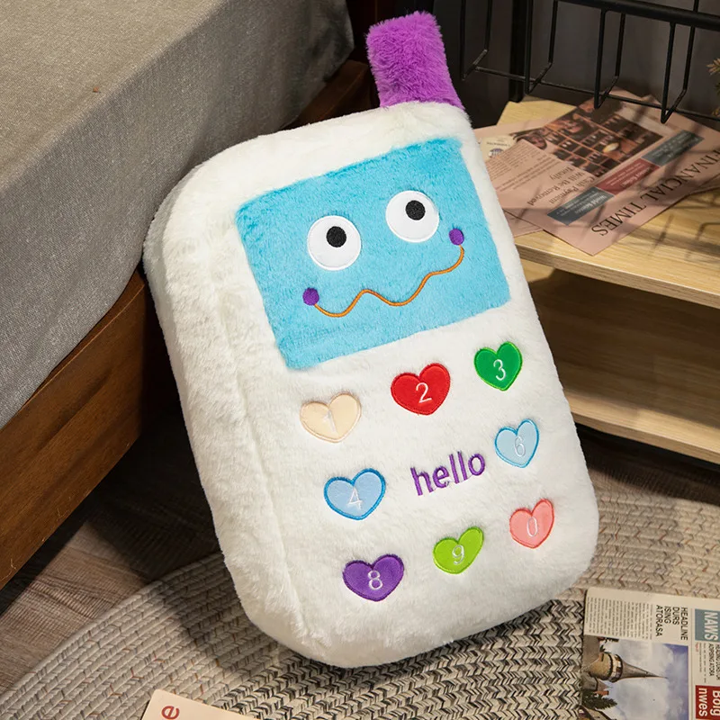 Trendy Cute Cartoon Mobile Phone Stuffed Toy Plush Cellphone Shaped Pillows Home Decorations Kids Toys Girls Gifts