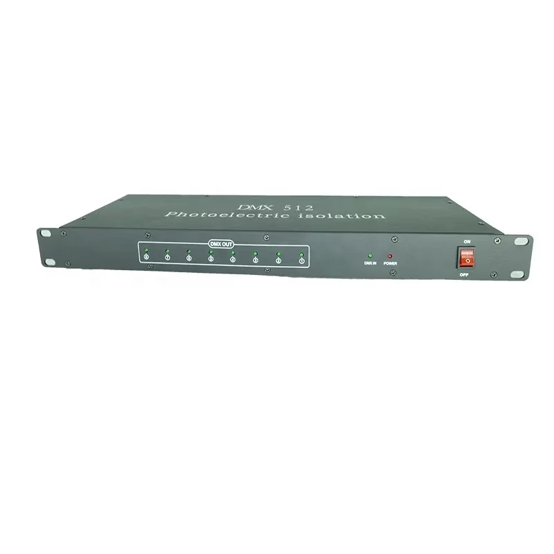 Professional 8 Way DMX Splitter 8 Channel Optically Isolated DMX Signal Distributor Booster