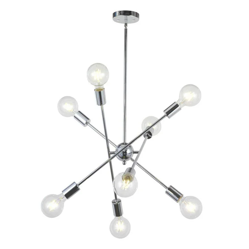 Led Light Modern Lamp Glass silver colour Iron Creativity Chandelier Pendant Light For Home Livingroom Restaurant