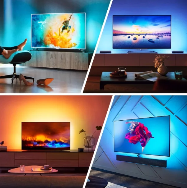 Dropshipping New arrival 4K 30Hz tuya APP Control TV 60-120inch 5V 12V Alexa USB Tape HDMI LED TV Backlight Strip Kit