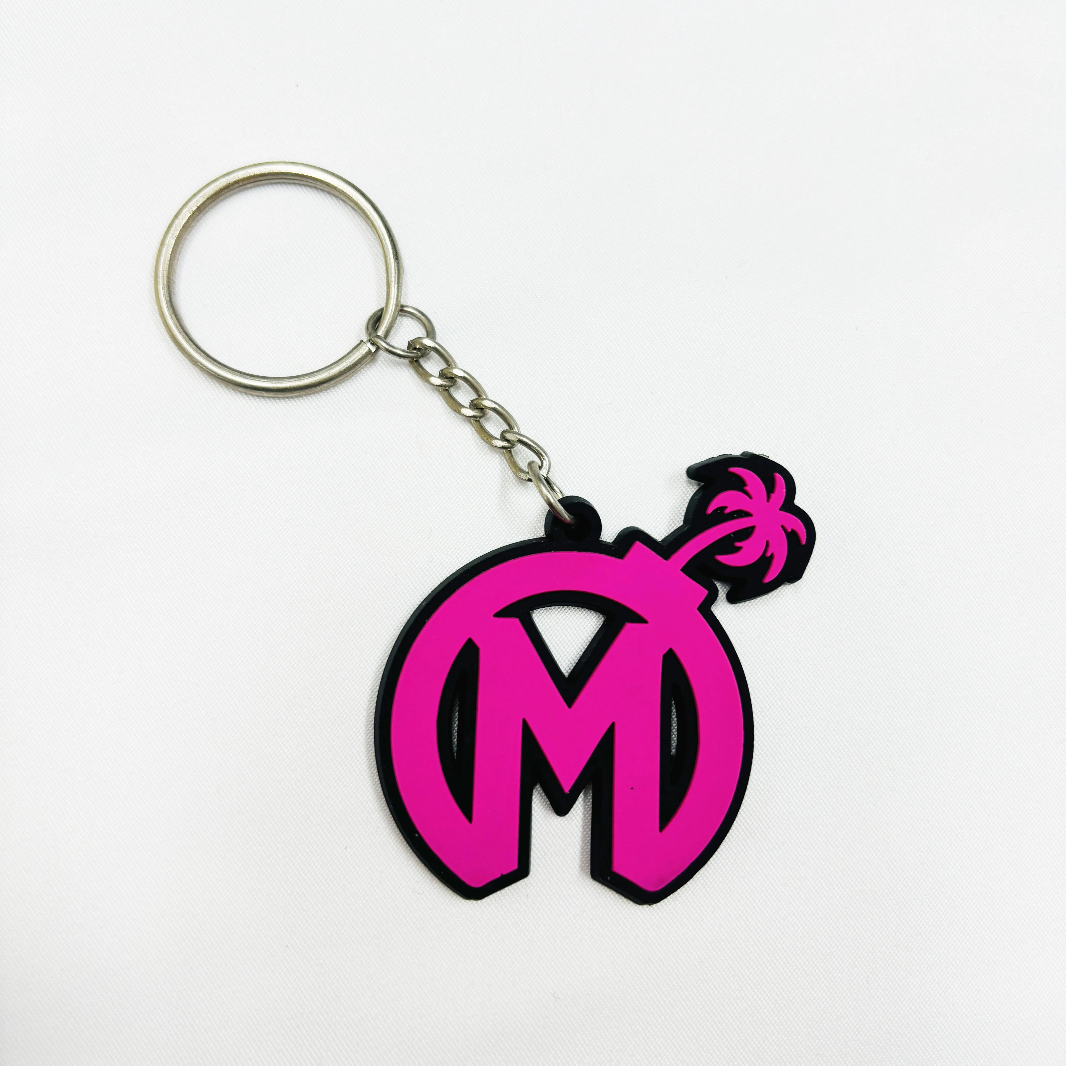 Custom Logo 2d Rubber Soft Pvc  rubber Keyring  Customized Brand PVC Key Chain