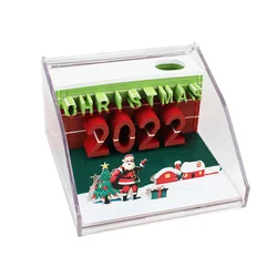 New Santa Claus Christmas Decorations 2022 3D Memo Pad With Desk Calendar For Christmas Gift