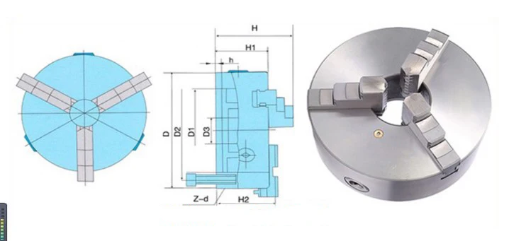 Self Centering Chuck 3 Jaw Lathe Chuck K11 Series 3' 4' 5' 6' 8' 10'