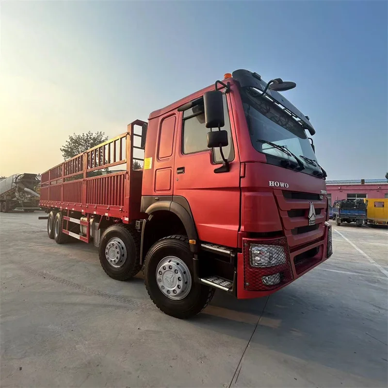 Used China National Heavy Duty Truck HOWO Freight Truck 8x4 Euro 3 Fence Truck 12 Wheel 371HP African Price Sales