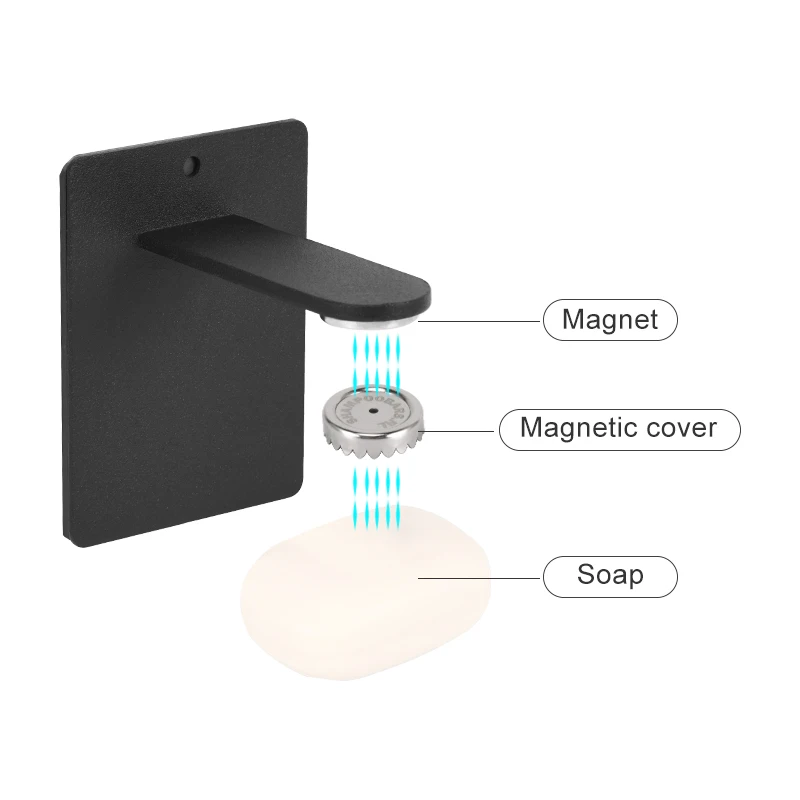 Customized 2 Pack Steel Soap Holder Modern Wall Mounted Drain Magnetic Soap Holder