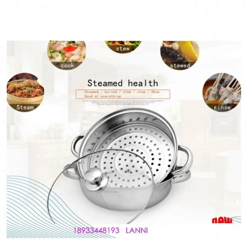 New product Chinese style stainless steel food steamer Chinese style double pot cooking