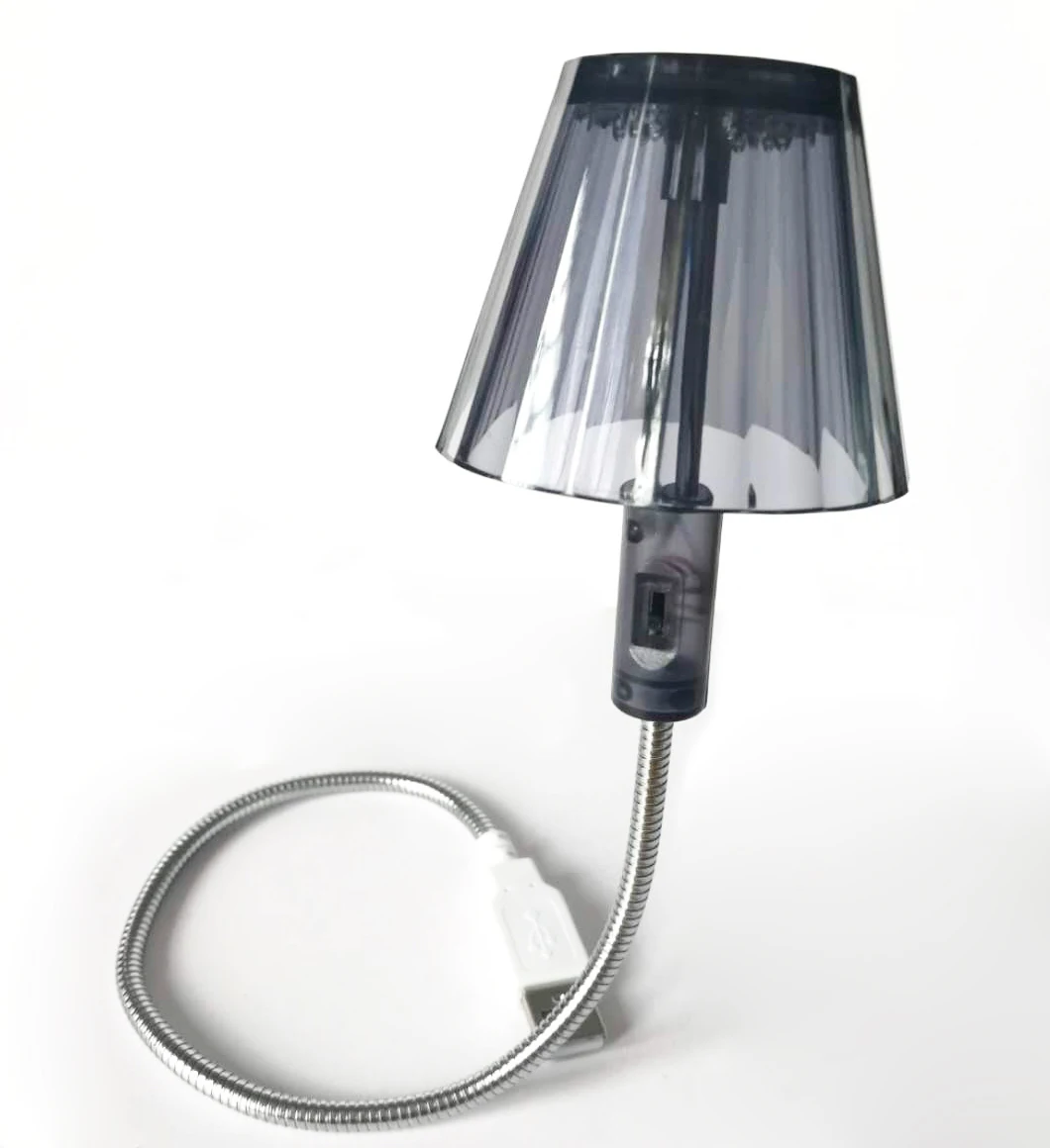 Umbrella shape Night Reading Micro USB Flexible gooseneck 6 Led Book Light PC laptop light