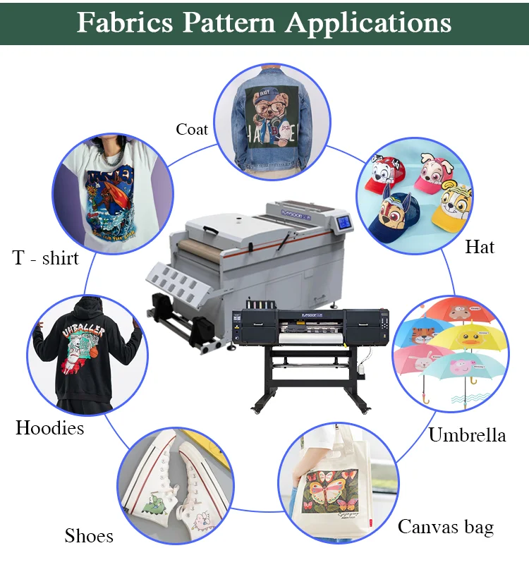 Factory Hot Selling 60cm dtf printer two xp600 4720 i3200 heads T shirt direct to film inkjet printer for all fabric