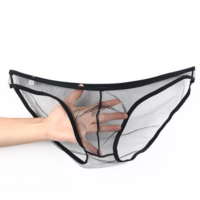 
NK156 Sexy Underwear Thong Transparent Yarn Underpants Gay Briefs U Shape Penis Pouch Jockstrap Men Male Panties Cueca 