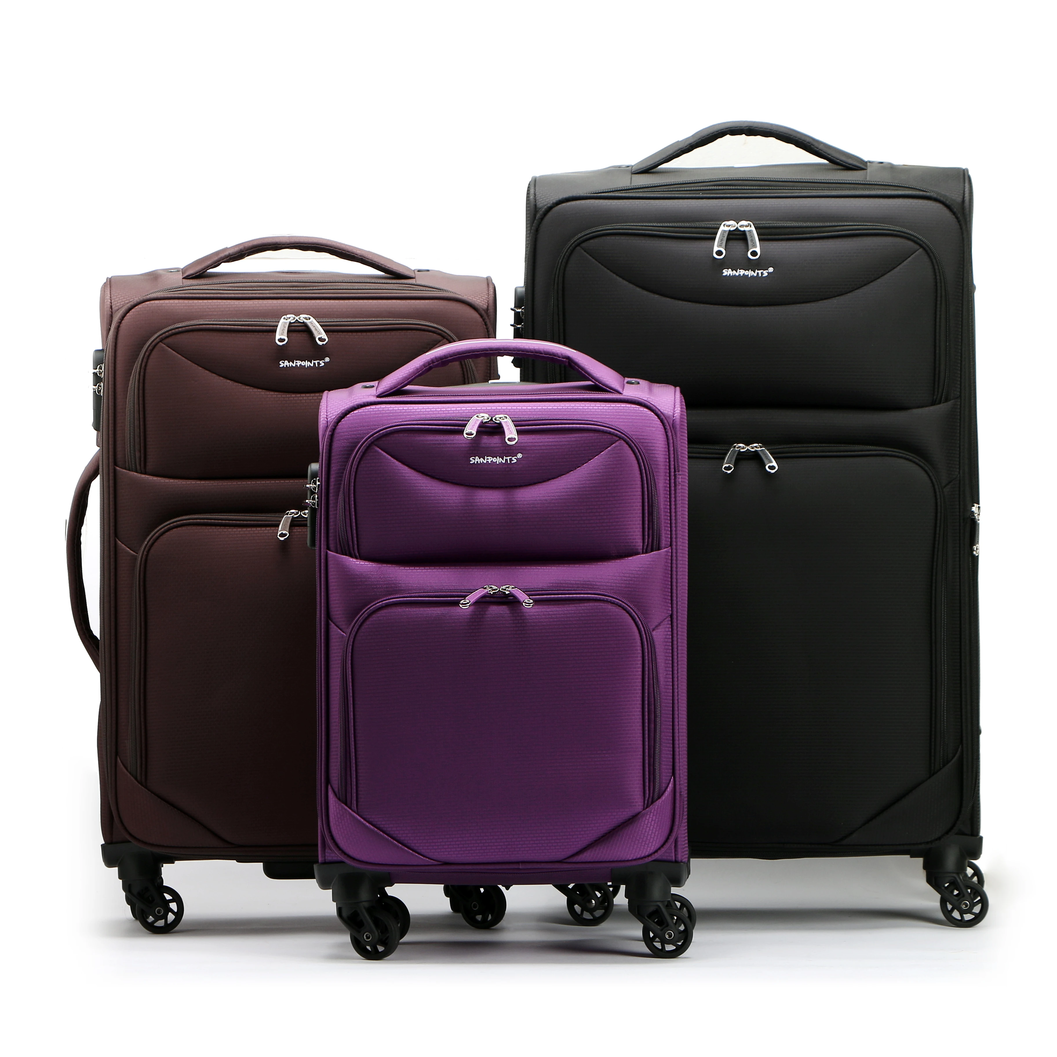 Wholesale travel luggage suitcase sets   fashion soft trolley  suitcase