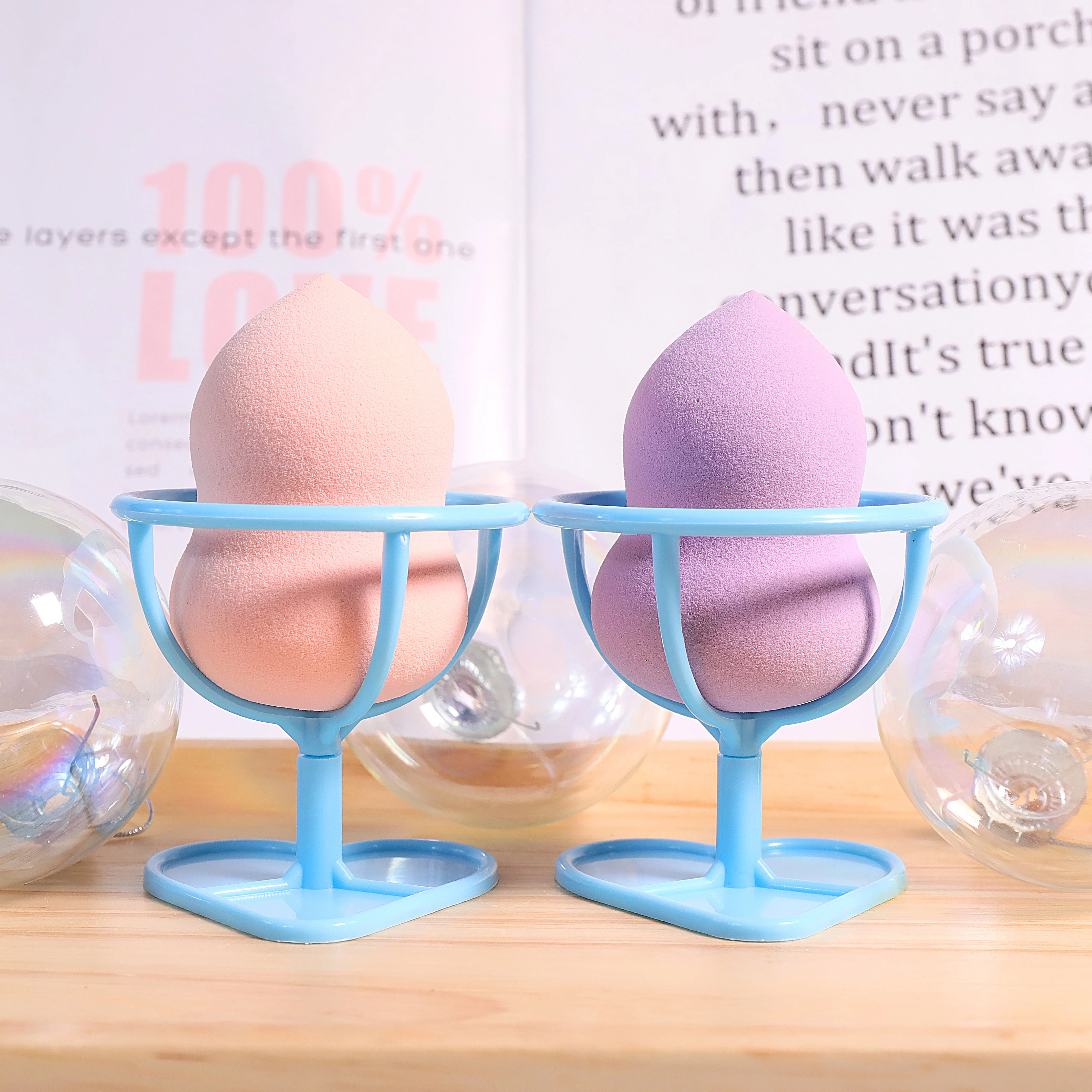 
Custom Logo Beauty Blending Blender Box Packaging Makeup Sponge Pink Purple Black Green Latex Red Blue OEM 