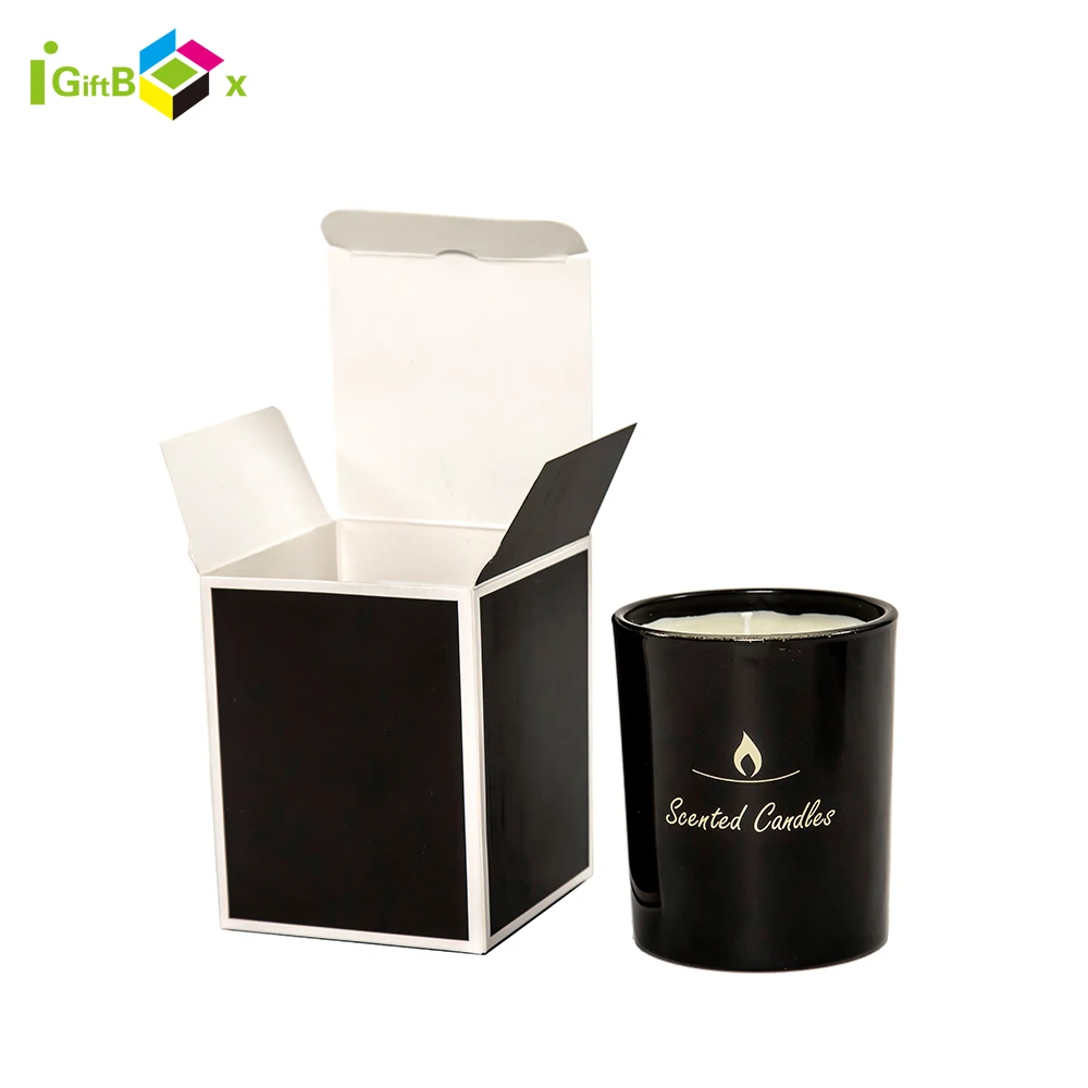 Custom Foldable Tealight Folding Paper Candle Soap Jar Holder Folding Kraft Gift Box Flat Packing Packaging Luxury Candle Box