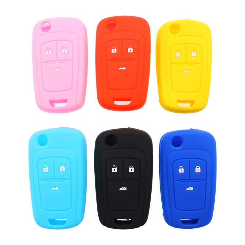 Keyless Protector Replacement 3 Buttons Silicone Car Key Cases Cover For Chevrolet