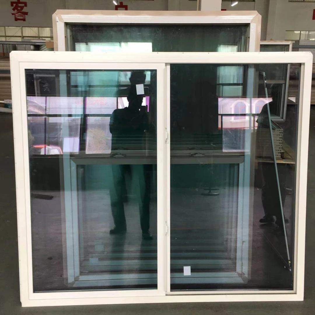upvc sliding windows with double glazing 5mm tempered glass 2 panel sliding window