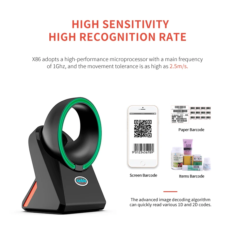 1D 2D Desktop Scanner For Supermarket and POS