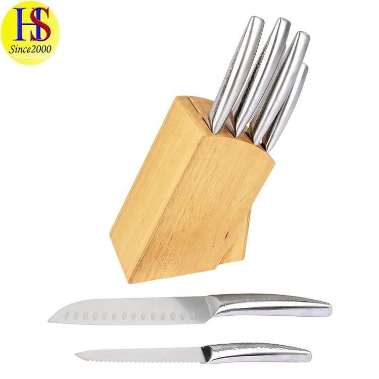Household Professional 6PCS Stainless Steel Kitchen Chef Knife Set with Classic Hollow Handle