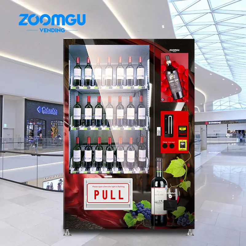 Zoomgu China Bulk Vending Machines Age Verification Glass Bottle Vending Machine For Champagne