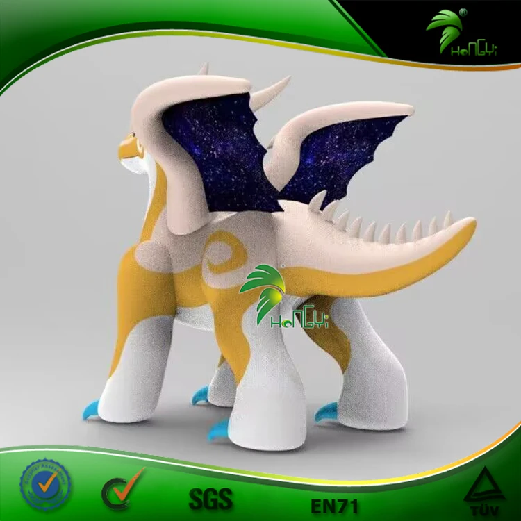 Custom Yellow Green Inflatable Dragon Inflation Cartoon Animation Zenith PVC Lying Dragon