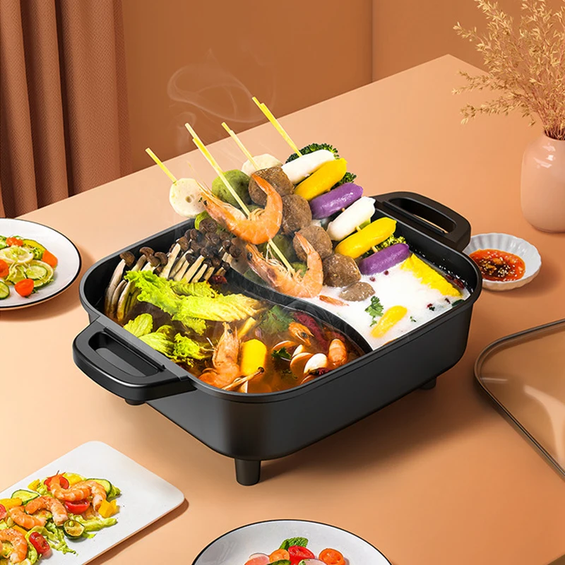 2IN 1Multi-function Electric Grill Frying Pan Electric BBQ Grill 220V Non-stick Grill Plates with Temperature Control