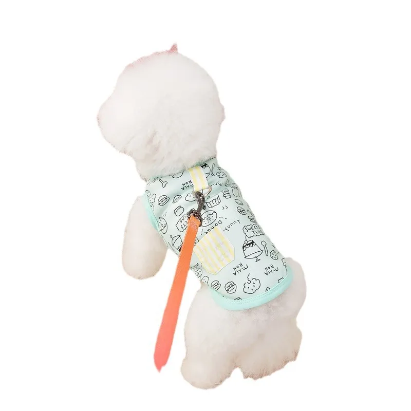Pet Vest Clothes Cute Dogs T-Shirt Summer Printed Pattern Cotton Soft Breathable Small Cats Dogs Vest for Puppy Dogs