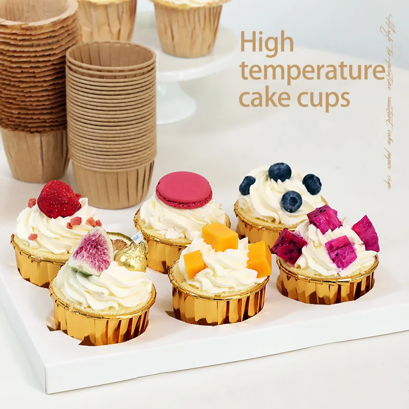 Wholesale multicolor food grade disposable cupcake liners paper roller gold muffin cup cupcake liners