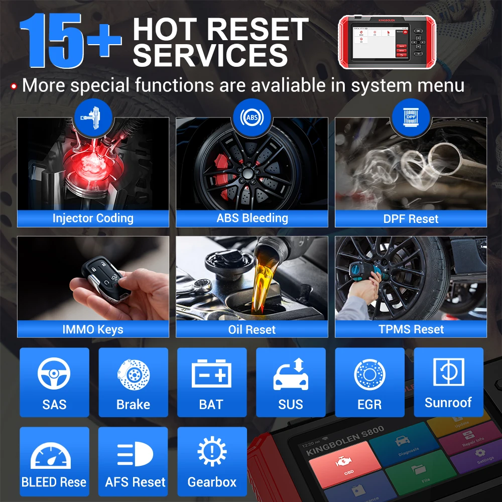Universal Kingbolen S800 Four System Automotive Diagnostic Tool Machine OBD2 Scanner for all Cars Software Lifetime Free Update