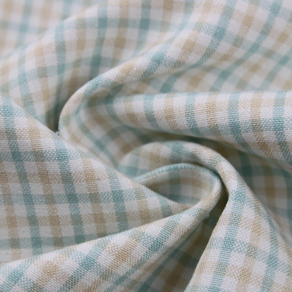 Factory Breathable Linen Lyocell Coolmax Fabric for Bedding or Cloth for Baby or Adult Skirt Dress Suit Yarn Dyed Check Fabric