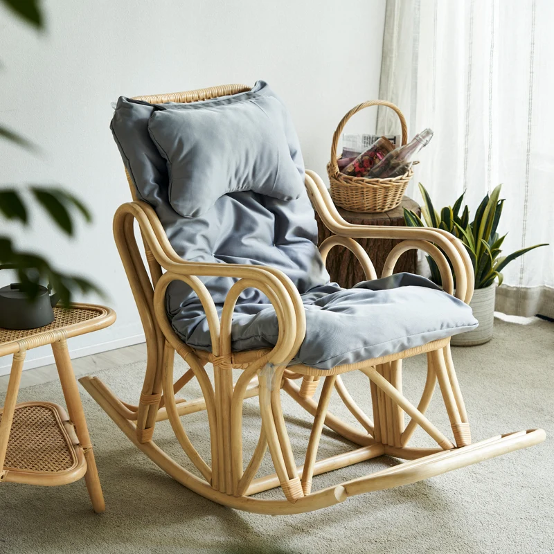 Nordic style wood sofa chair rocking recliner chair