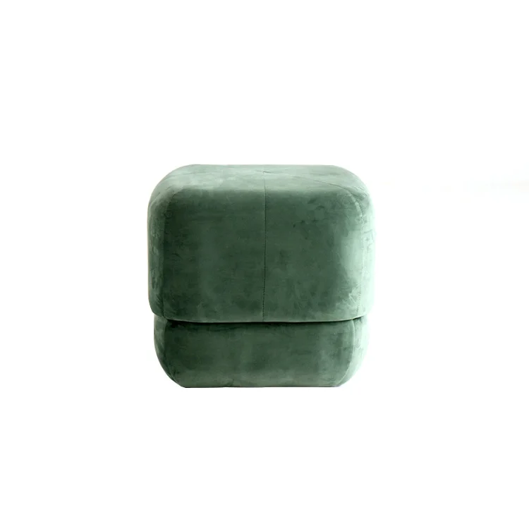 
46X46X40Cm Solid Wood Frame Ottoman Storage Stool Velvet Chair 